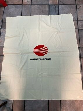 Pendleton Cream Blanket with Red Continental Airlines Logo